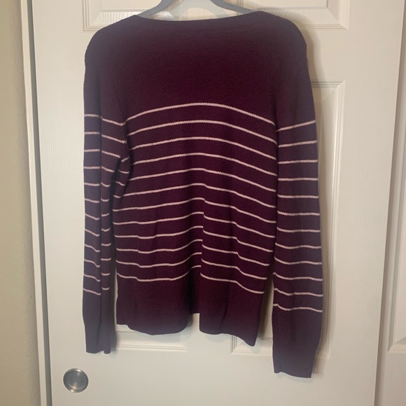 Women’s GAP LS Burgundy & Pink Waffle Neck Lightweight Sweater | L - Picture 7 of 8